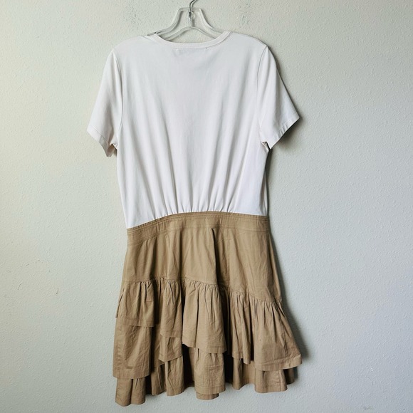 Veronica Beard Noha Ruffle Color Block T Shirt Dress - Picture 5 of 5